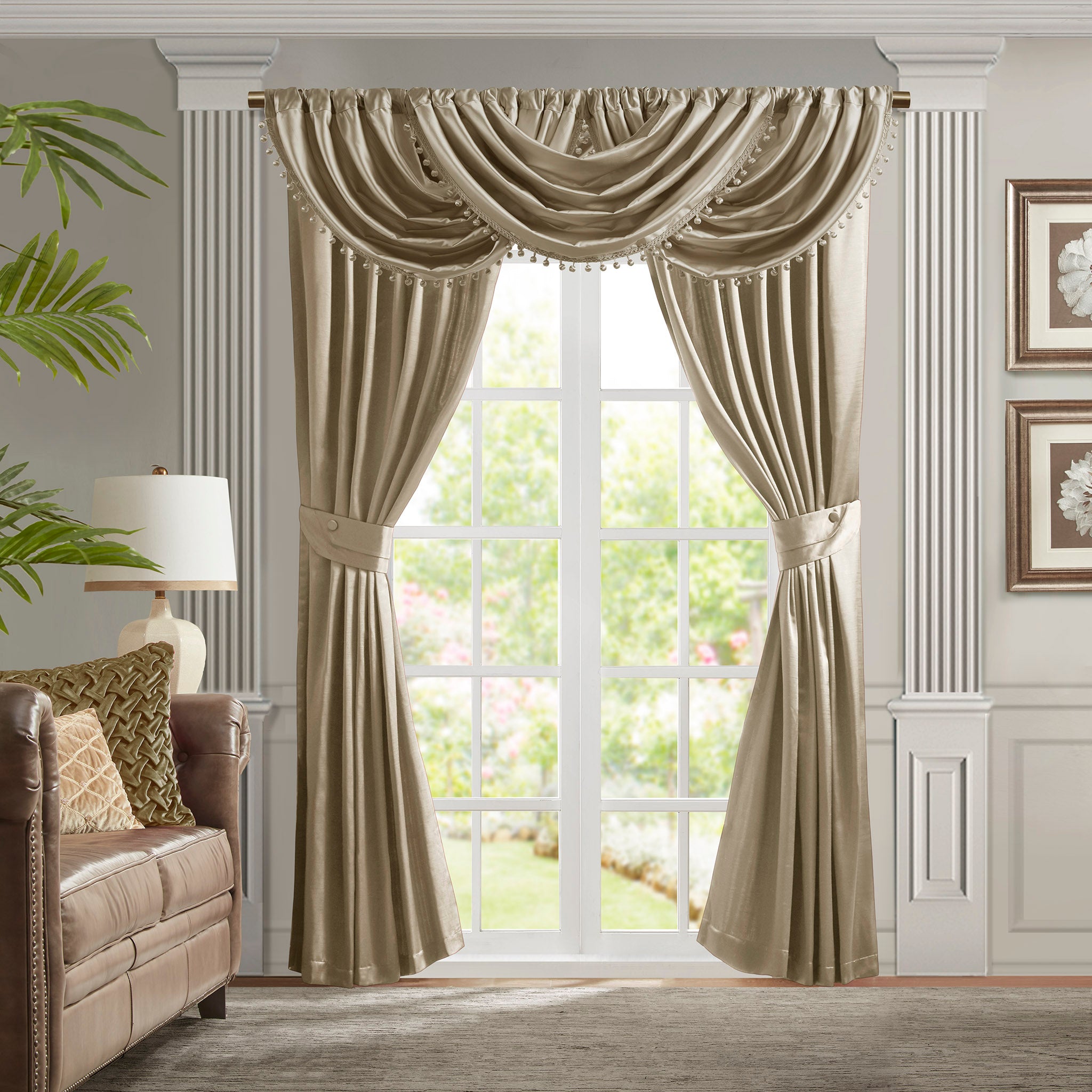 NEW offers CROSCILL ESTATE REGALIA Tan Corduroy Lined Pole Top Lined Drapery Panels