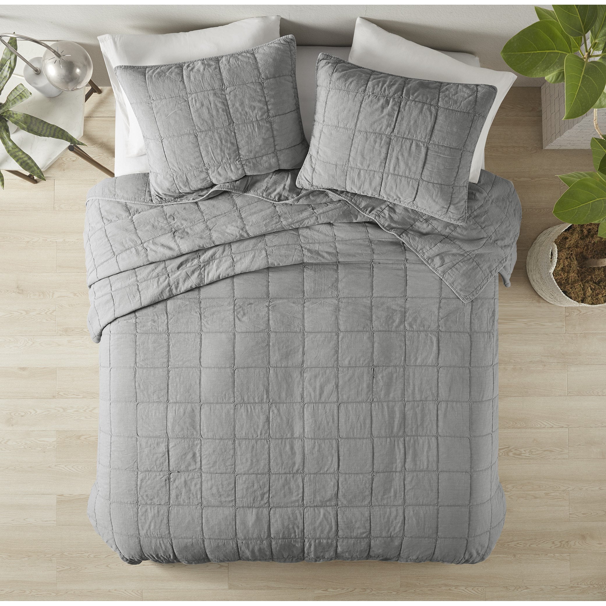 Gema 3 Piece Grey Coverlet Set